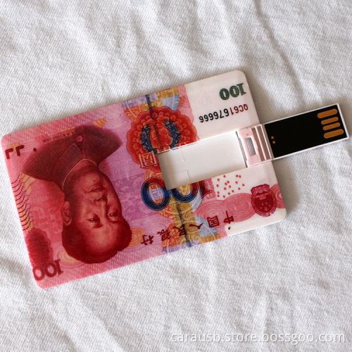 CaraUSB custom U disk monetary printed bank card-type flash drive pendrive customized gift ideas